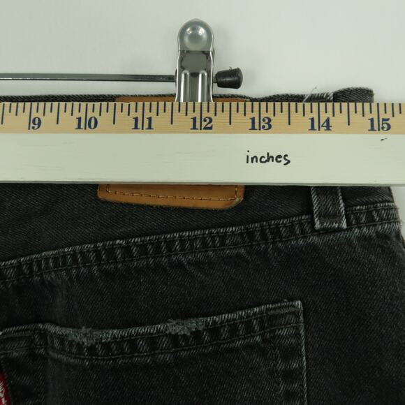 LEVIS Black Denim Skirt Button Fly Raw Hem Size Size 28 - Picture 5 of 8